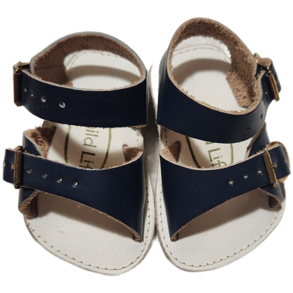 Child Life Vintage Baby Sandals Infant Size 1 Blue Leather 1980's 3-6 months EUC